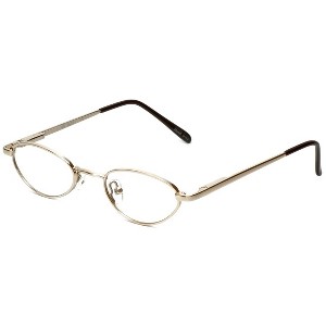 Flex Collection by Vivid FL-75 Designer Blue Light FIlter Reading Glasses in Gold 41mm +2.00 | Ladies | Oval Shape | X-Small Fit - 1 of 4