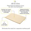 BreathableBaby All-in-One Fitted Sheet & Waterproof Cover, For 38" x 24" Mini Crib Mattress (2-Pack), Beige - 3 of 4
