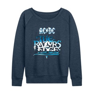 Women's - ACDC - Razors Edge Album Lightweight French Terry Wide Neck Long Sleeve Graphic Shirt - 1 of 4
