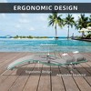 GlasFlength Patio Chaise Lounges Pool Chairs Set of 3 Adjustable Aluminum with Table All Weather for Deck Lawn Poolside, Gray, 70.08"*20"*33.66" - 2 of 4