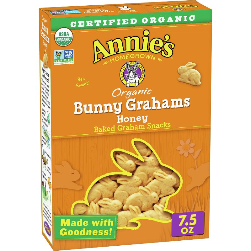Annie&#39;s Organic Bunny Grahams Honey Baked Snacks - 7.5oz, 1 of 16