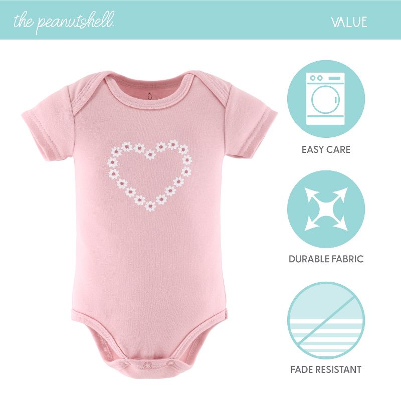 The Peanutshell Short Sleeve Baby Bodysuits for Girls, Rainbow Safari, 7-Pack,  Newborn to 24 Months, 3 of 7