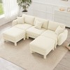GDFStudio Holasek Modern Boucle Upholstered  U-Shape Sectional Sofa with 2 Movable Ottomans - 4 of 4