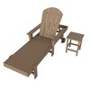 WestinTrends Malibu 2 Piece Adirondack Poly Reclining Chaise Lounge With Arms & Wheels - 2 of 4