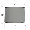 Springcrest Platinum Gray Medium Dupioni Silk Lamp Shade 13" Top x 14" Bottom x 10" Slant x 10" High (Spider) Replacement with Harp and Finial - 4 of 4