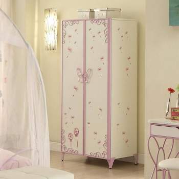 32" Priya II Decorative Storage Cabinet White and Light Purple - Acme Furniture