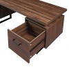 PAGED Gaming Desk Rectangular Home Office Desk with 1 Storage Drawer for Living Room, Left Facing Storage with 3 Tier Shelf - 4 of 4