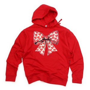 Simply Sage Market Women's Graphic Hoodie Coquette Hearts - 1 of 3