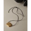 Chunky Gold Pebble Pendant Necklace on Adjustable Black Cord, Minimalist Statement Jewelry Black - 4 of 4