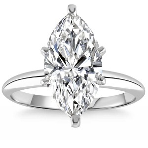 Pompeii3 3Ct White Gold Certified Lab Created Marquise Diamond Engagement Ring - Size 6.5 - 1 of 4