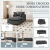 Oversized Chenille Upholstered Chaise Lounge Sleeper Armchair with Movable Ottoman - 4 of 4