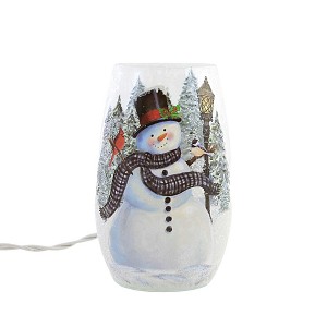 Stony Creek 5.25 In Snowman At Light Post Sm Vase Electric Christmas Cardinal Novelty Sculpture Lights - 1 of 3