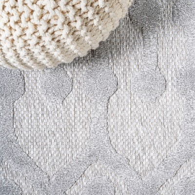 Handmade Light Gray Moroccan Diamond 4' x 6' Synthetic Area Rug