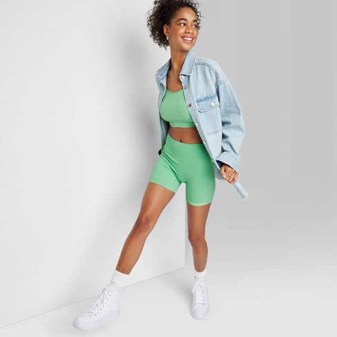 Women's High-rise Seamless Bike Shorts - Wild Fable™ Mint Green Xxs : Target