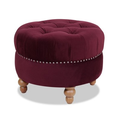 Jennifer Taylor Home Jacob Ottomane – Mit Staufach, Violettes Blumenmuster, Satin/Jacquard, 45,7 Cm
