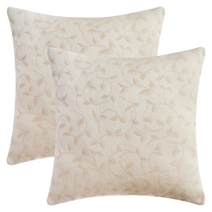 REGALWOVEN Wild Flower Plant Pattern Throw Pillow Covers for Indoor Outdoor Decoration 2 Pcs - 1 of 4