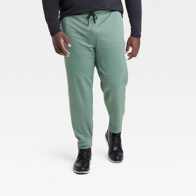 Men's Big Cotton Fleece Cargo Jogger Pants - All In Motion™ Green 3XL