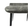 Gulches Set of 4 Gray Modern Dining Chairs Glove Suede Fabric Upholstered, Spoon-Shaped Curved,Black Metal Legs, Anti-Scratch Pads, 300lbs Capacity - 4 of 4