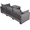 GDFStudio Sewell Modern L-Shaped Faux Linen 4-Seater Sofa with Movable Ottoman - 4 of 4