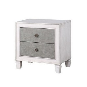 Royal Hampton Nightstand with 2 Drawers and Diamond Handle, Gray - 1 of 4