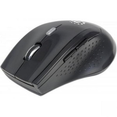 Manhattan Curve Wireless Optical Mouse - Optical - Wireless - Radio Frequency - Black - USB - 1600 dpi - Scroll Wheel - 5 Button(s)