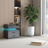 DOMETOUR 1 Set Nightstand with LED Light, 2 Drawers, Large Storage, for Bedside, Coffee Table, Sofa Side, End Table or Study Desk - 4 of 4