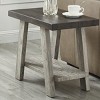 Syemin End Tables Athens Contemporary Two-Tone Wood Shelf Side Table End Table for Small Spaces Nightstand Accent Coffee Table, Gray, 23.5"*14"*22" - 3 of 4