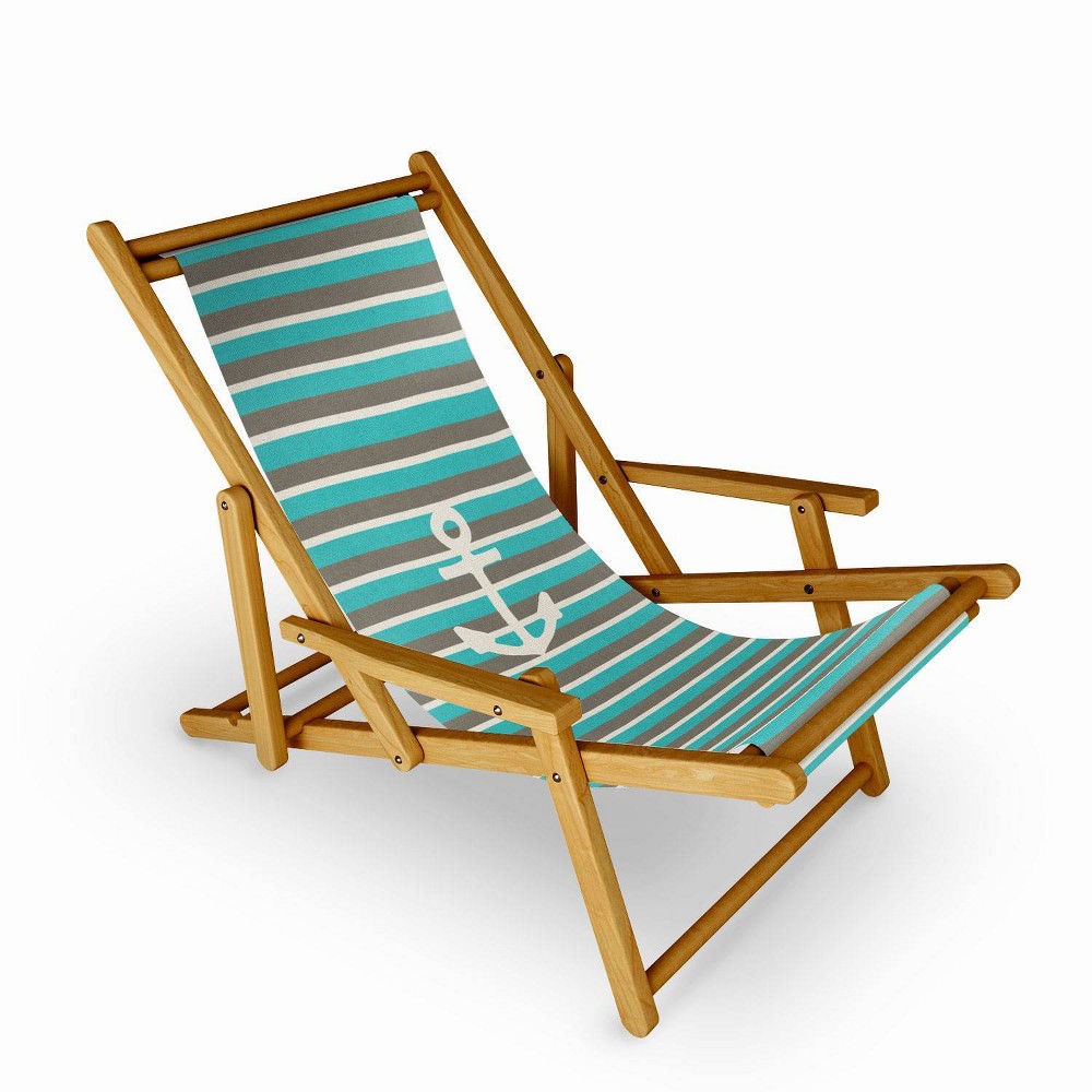 Photos - Garden Furniture Bianca Anchor Sling Chair - Green - Deny Designs: UV-Resistant, Water-Resi