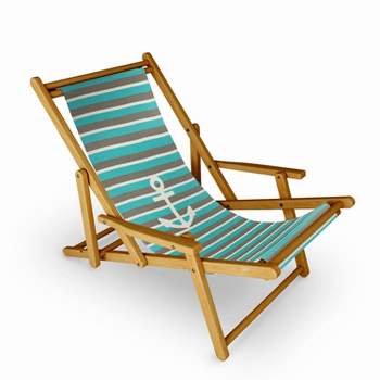 Bianca Anchor Sling Chair - Green - Deny Designs: UV-Resistant, Water-Resistant, Adjustable Recline, Portable Outdoor Seating