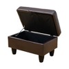 DOMETOUR Modern Faux Leather Ottoman for Living Room Brown - 4 of 4