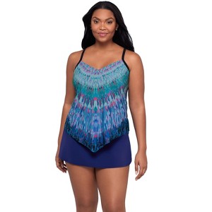 Trimshaper Women's Hank Handkerchief Tankini Swimsuit Top - 1 of 3