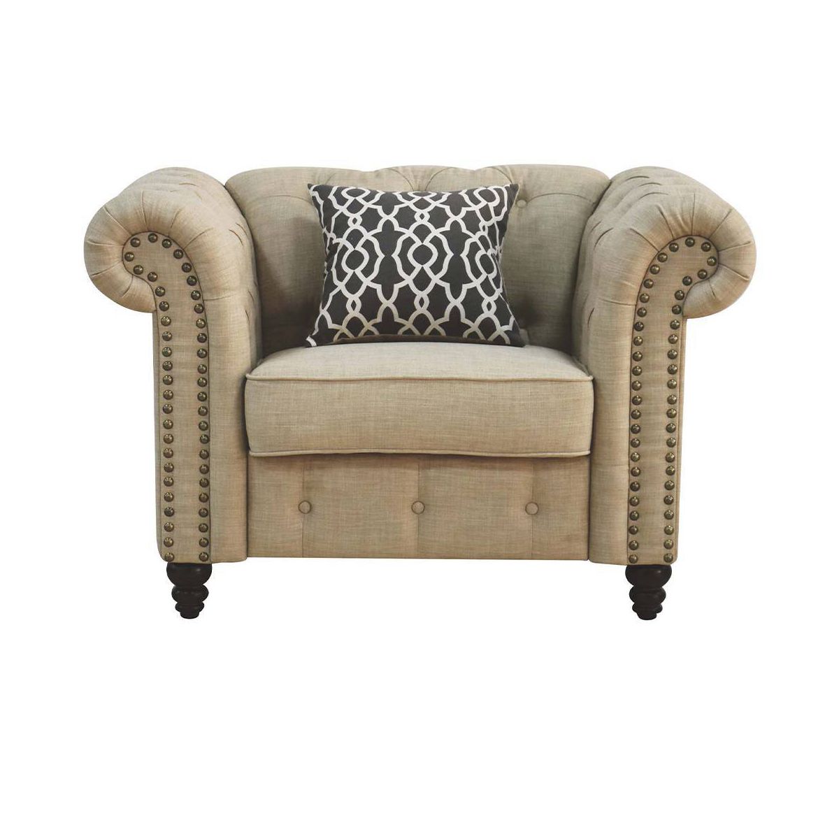 Acme Furniture Aurelia Accent Chairs Beige Linen - thumbnail 8