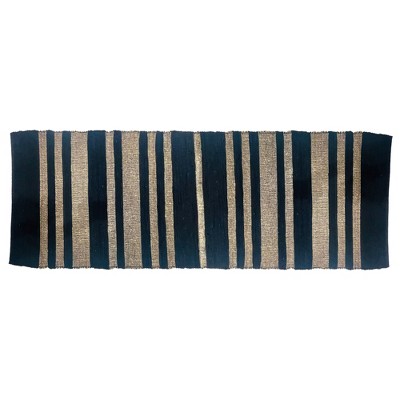 TAG Tai Stripe 2.5X9 Indoor Rug Runner Black Multi