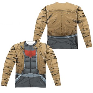 Men's Batman Red Hood Uniform (Front Back Print) Long Sleeve Costume T-Shirt - 1 of 4