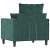 vidaXL Velvet Sofa Chair in Dark Green - Modern Design with Metal Frame, Thickly Padded Seat, Armrests, and Back Pillow for Ultimate Comfort - 4 of 4