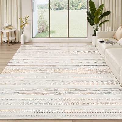 MontVoo Boho Minimalist Geometric Washable Rug