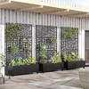 Wooakway 72"H Two-tone Patio Planter Box with Trellis Metal Raised Garden Bed Black Decorative Privacy Screen with Wheels - 2 of 4