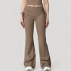 Anna-Kaci Active Women's Drawstring Ruched Waist Flared Leg Pants Stretch Fabric Active Yoga Lounge Bottoms - 2 of 4