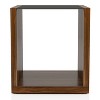 Glena Tempered Glass Insert End Table Dark Walnut - miBasics - 3 of 4