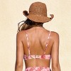 Women's Tropical Pink Floral Lace-Up Bikini Top - Cupshe - 3 of 4