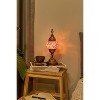 Kafthan 14.5 in. Handmade Red Separated Circles Mosaic Glass Table Lamp with Brass Color Metal Base - 3 of 4