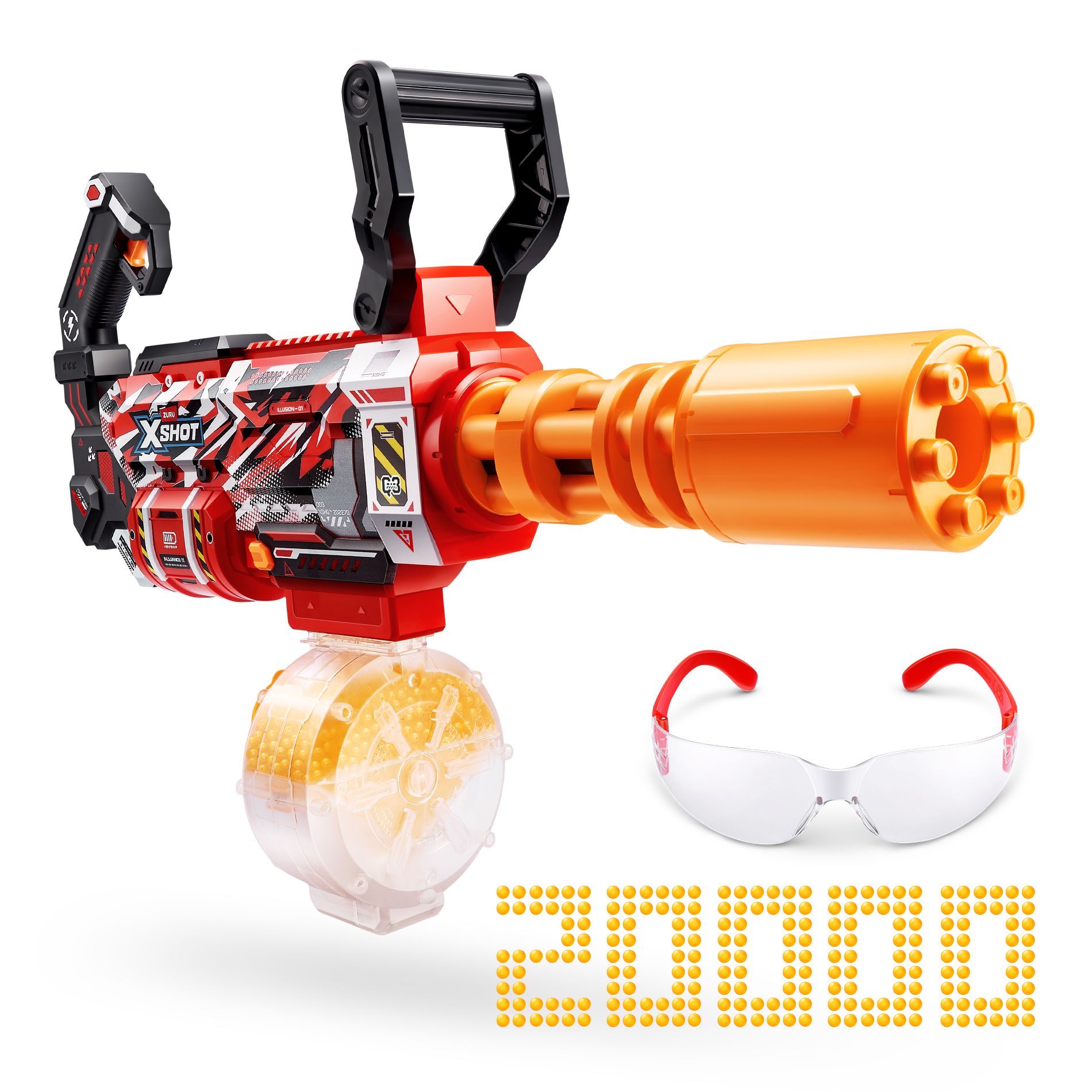 XSHOT Hyper Gel Red Gatlin 20000 Toy Blaster