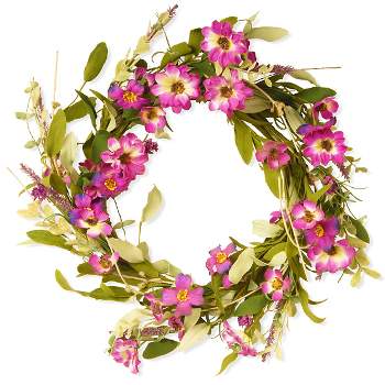 Garden Accents Floral Wreath with Daisy and Lavender - Purple (20")