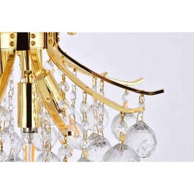 Gold and Crystal 12" Flush Mount Light with Royal Cut Crystals