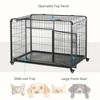 Gulches Folding Design Heavy Duty Metal Dog Cage Crate & Kennel with Removable Tray and Cover, & 4 Locking Wheels, Indoor/Outdoor 49" - 4 of 4