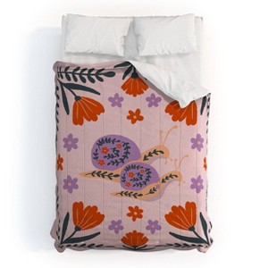 Deny Designs 3pc Queen Angela Minca Snails and Flowers Comforter and Sham Set - 1 of 4