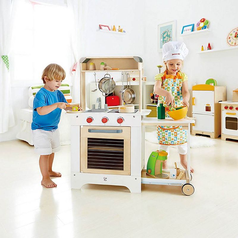 Hape Cook 'N Serve Kids Contemporary Design Pretend Play Wooden Cooking Kitchen, 5 of 7