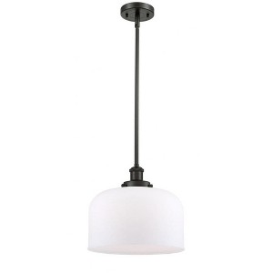 Bell - 1 Light Stem Hung Mini Pendant In Industrial Style-10 Inches Tall and 12 Inches Wide - 1 of 1