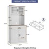 Coolmee 71 inch Kitchen Tall Pantry Cabinet with Microwave Stand and Coffee Bar, Freestanding Hutch Cabinet with Adjustable Shelves and 4 Doors - 2 of 4
