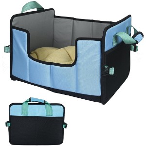 Munora Pet Life 'Travel-Nest' Folding Travel Bed - Collapsible Dog & Cat Bed with Plush Pillow, Carrying Handle - Indoor/Outdoor Use - 1 of 4